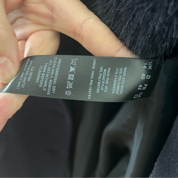 Cashemere blend navy women’s coat - Picture 5 of 7